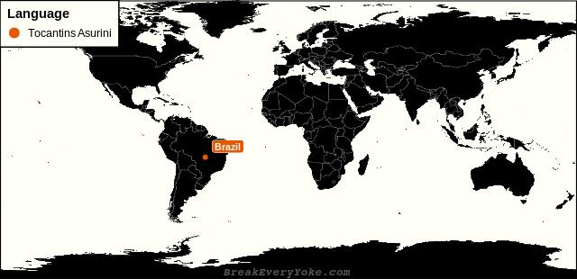 All countries where Tocantins Asurini is a significant language