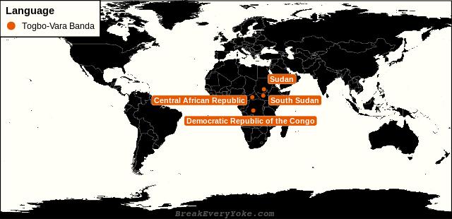 All countries where Togbo-Vara Banda is a significant language