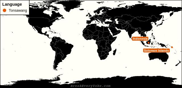 All countries where Tonsawang is a significant language
