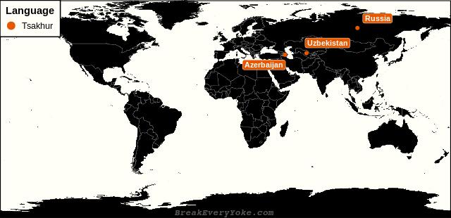 All countries where Tsakhur is a significant language
