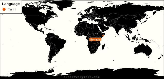 All countries where Tunni is a significant language