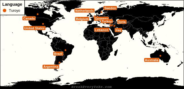 All countries where Turoyo is a significant language