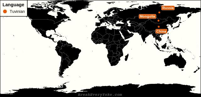All countries where Tuvinian is a significant language