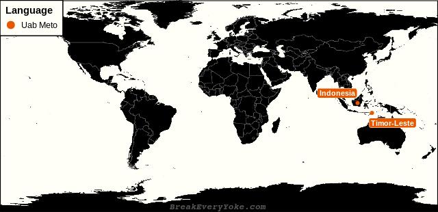 All countries where Uab Meto is a significant language