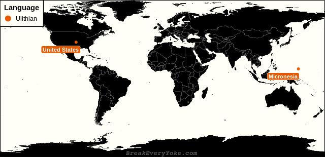 All countries where Ulithian is a significant language