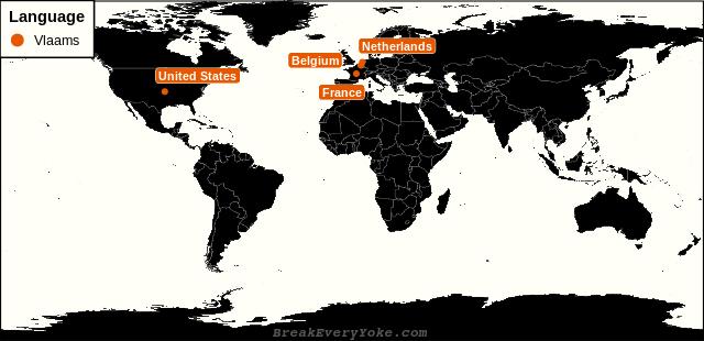 All countries where Vlaams is a significant language