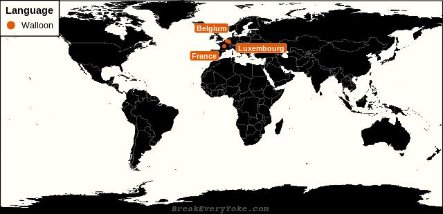 All countries where Walloon is a significant language