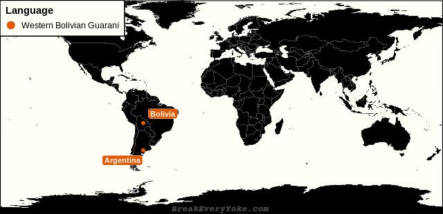 All countries where Western Bolivian Guaraní is a significant language