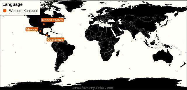 All countries where Western Kanjobal is a significant language