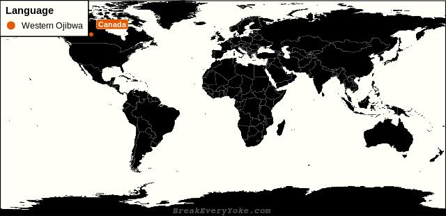 All countries where Western Ojibwa is a significant language