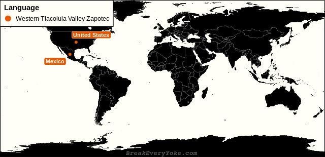 All countries where Western Tlacolula Valley Zapotec is a significant language