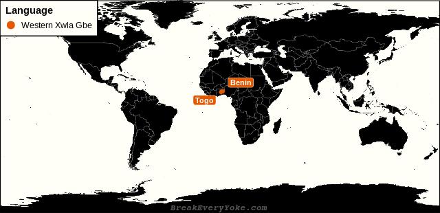 All countries where Western Xwla Gbe is a significant language