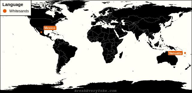 All countries where Whitesands is a significant language