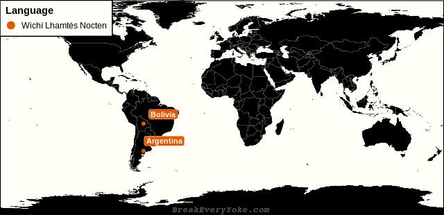 All countries where Wichí Lhamtés Nocten is a significant language