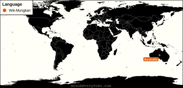 All countries where Wik-Mungkan is a significant language