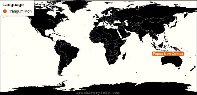 All countries where Yangum Mon is a significant language