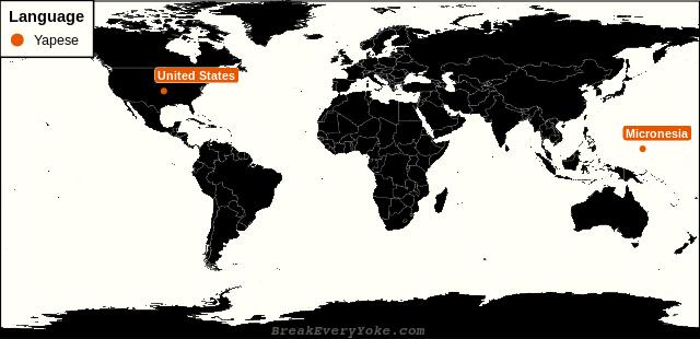 All countries where Yapese is a significant language