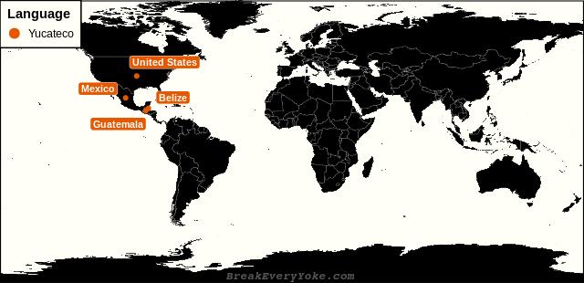 All countries where Yucateco is a significant language