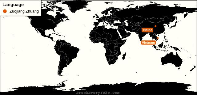 All countries where Zuojiang Zhuang is a significant language