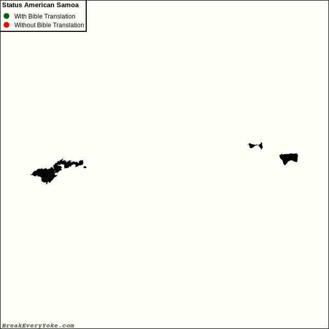 All languages with and without a free Bible Translation in American Samoa