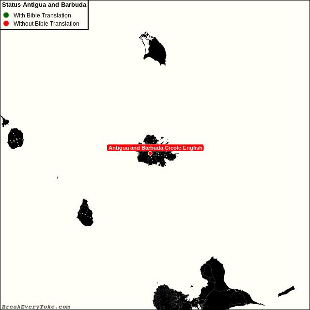 All languages with and without a free Bible Translation in Antigua and Barbuda