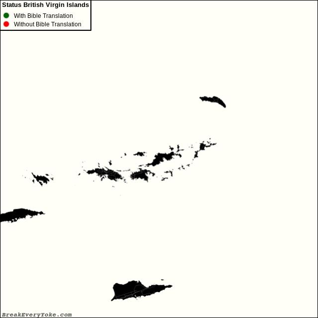 All languages with and without a free Bible Translation in British Virgin Islands