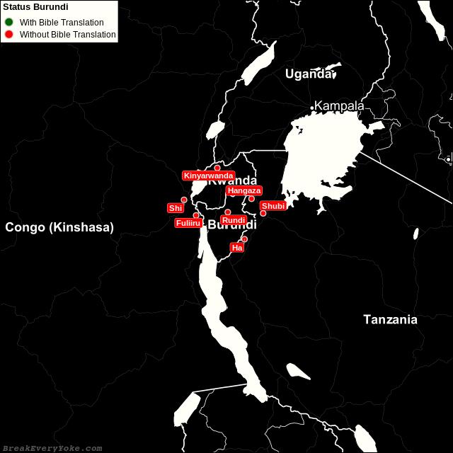 All languages with and without a free Bible Translation in Burundi
