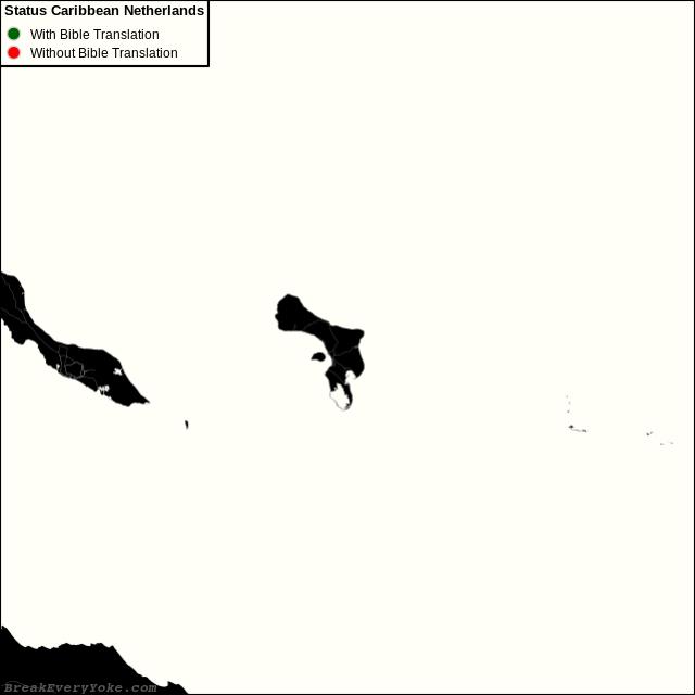 All languages with and without a free Bible Translation in Caribbean Netherlands