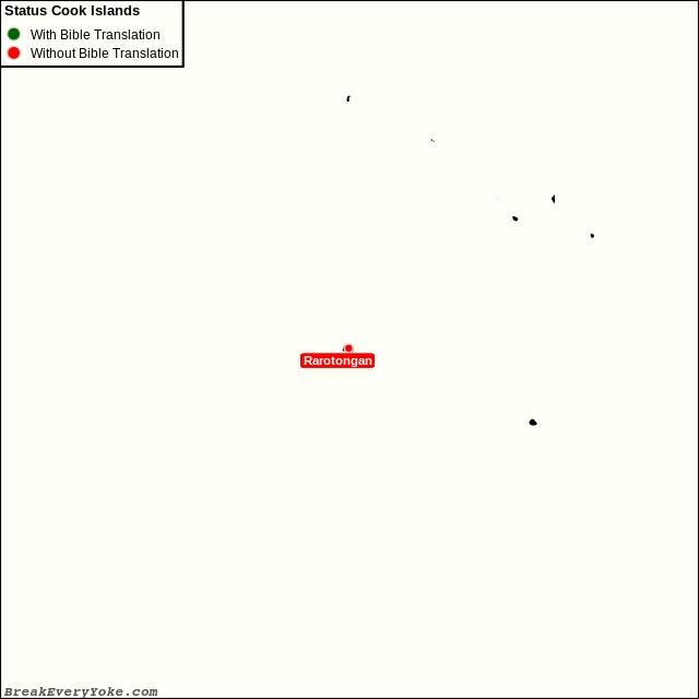 All languages with and without a free Bible Translation in the Cook Islands