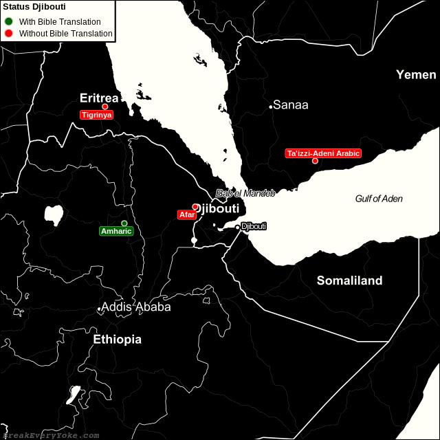 All languages with and without a free Bible Translation in Djibouti