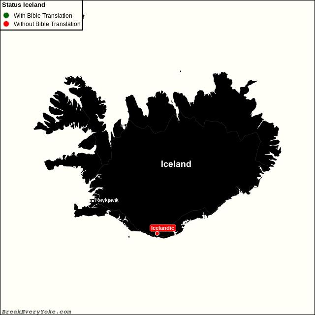 All languages with and without a free Bible Translation in Iceland