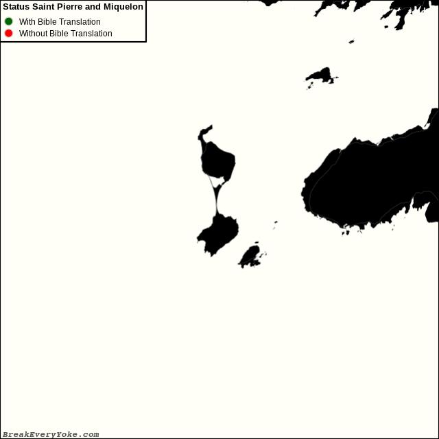 All languages with and without a free Bible Translation in Saint Pierre and Miquelon