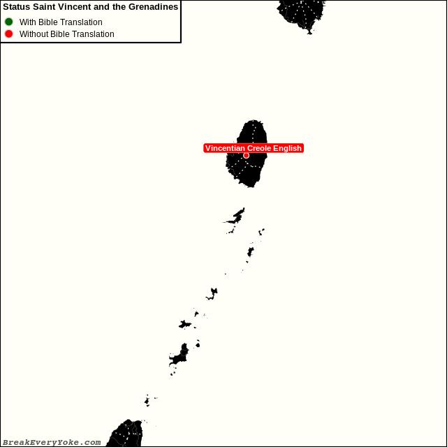All languages with and without a free Bible Translation in Saint Vincent and the Grenadines