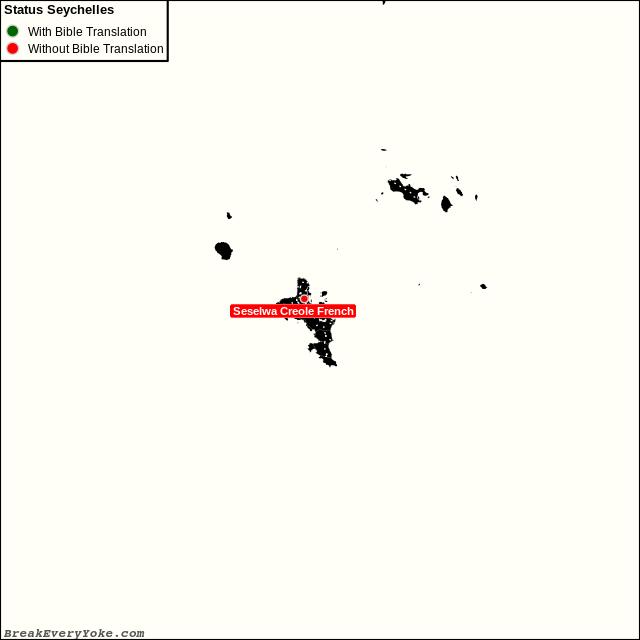 All languages with and without a free Bible Translation in the Seychelles