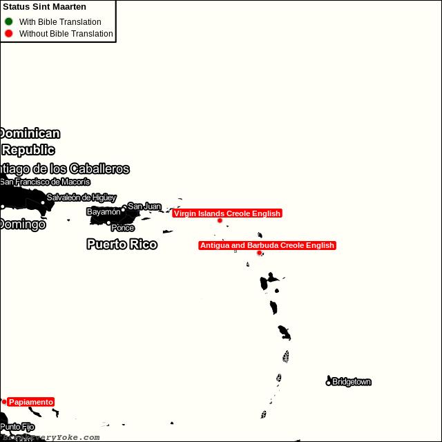 All languages with and without a free Bible Translation in Sint Maarten