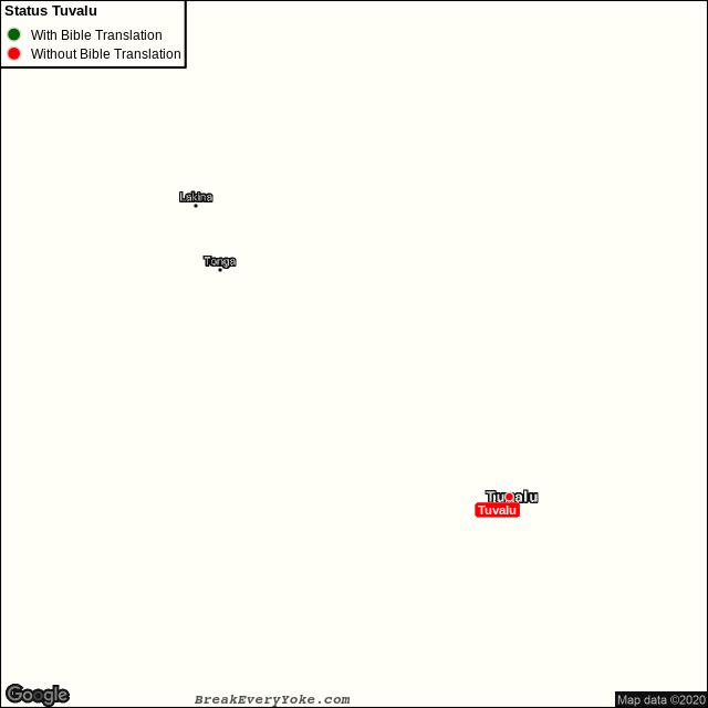 All languages with and without a free Bible Translation in Tuvalu