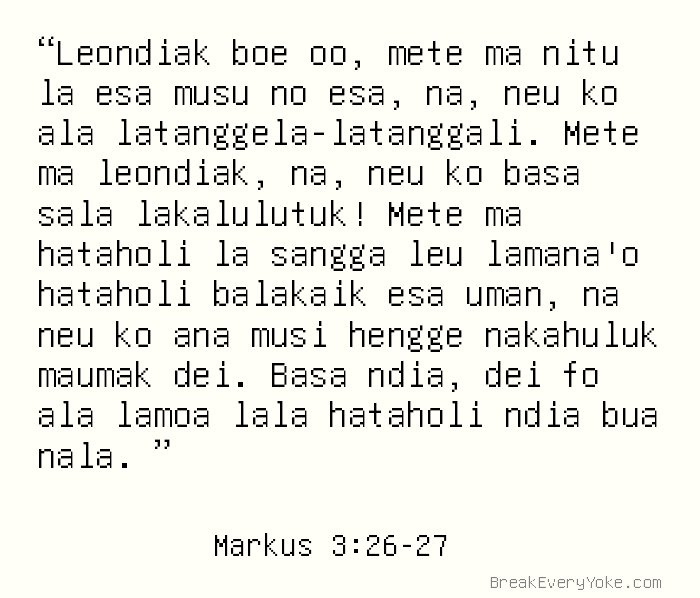Markus 3:26-27 - Rote Lole Alkitab